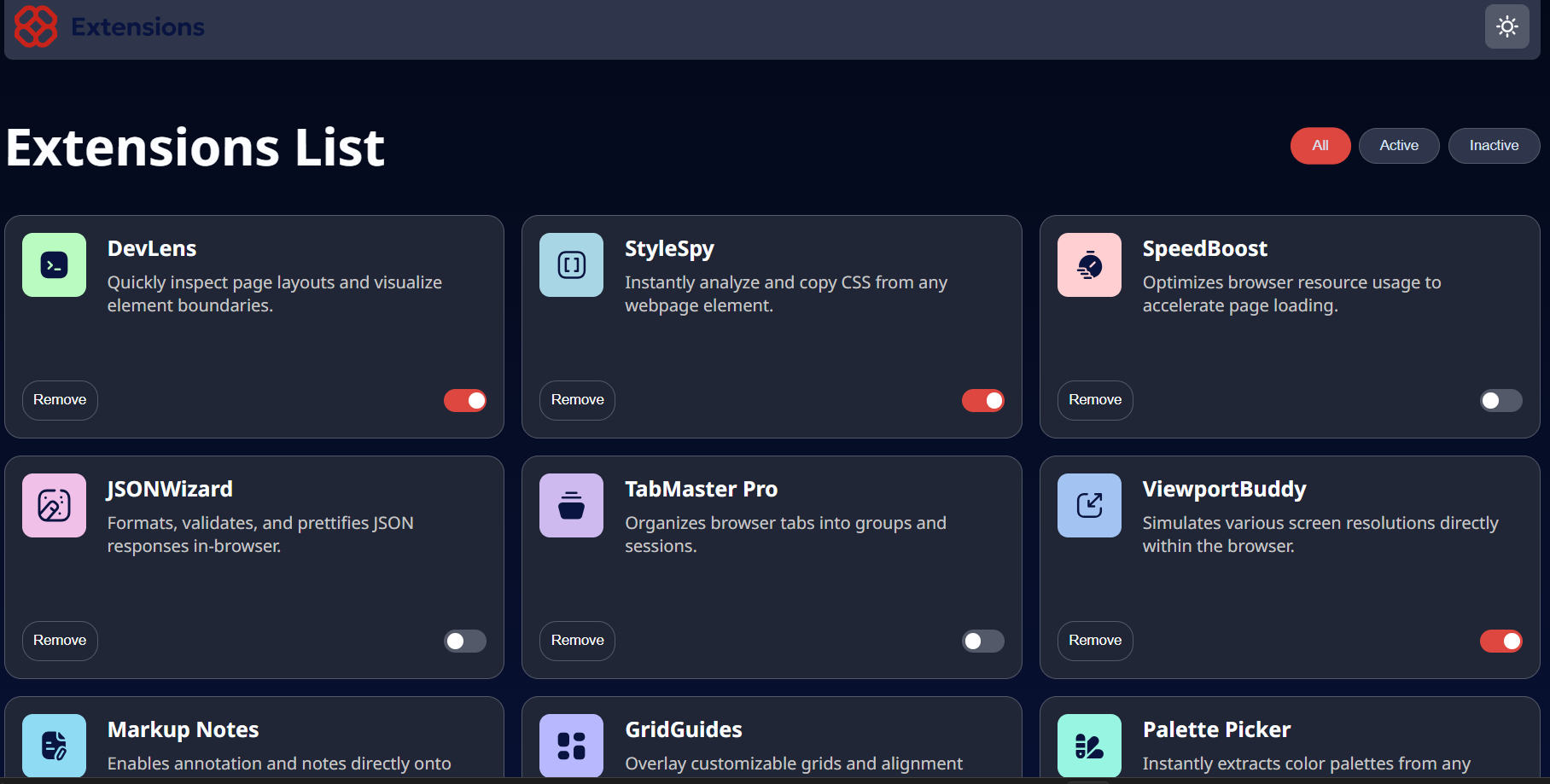 Browser Extensions Manager preview