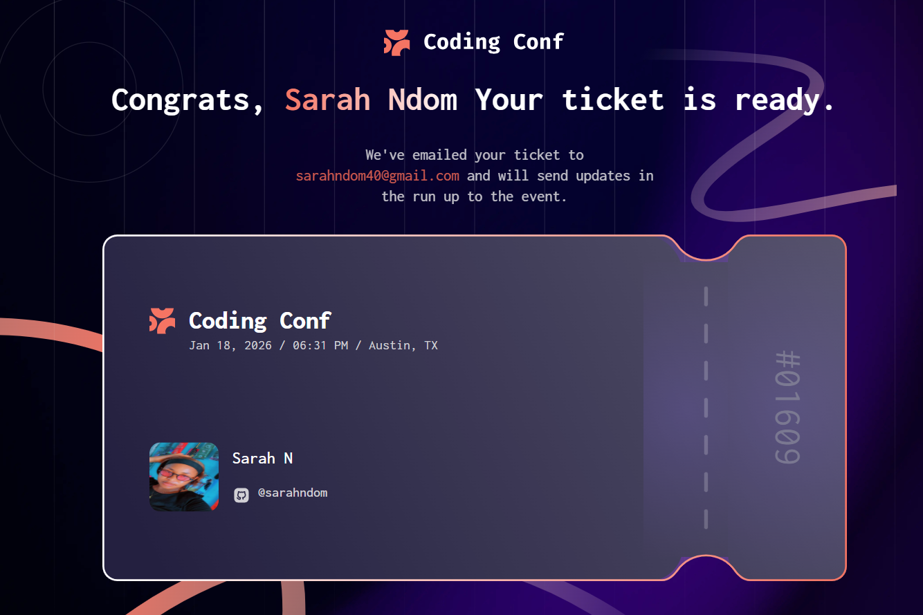 Conference Ticket Generator preview
